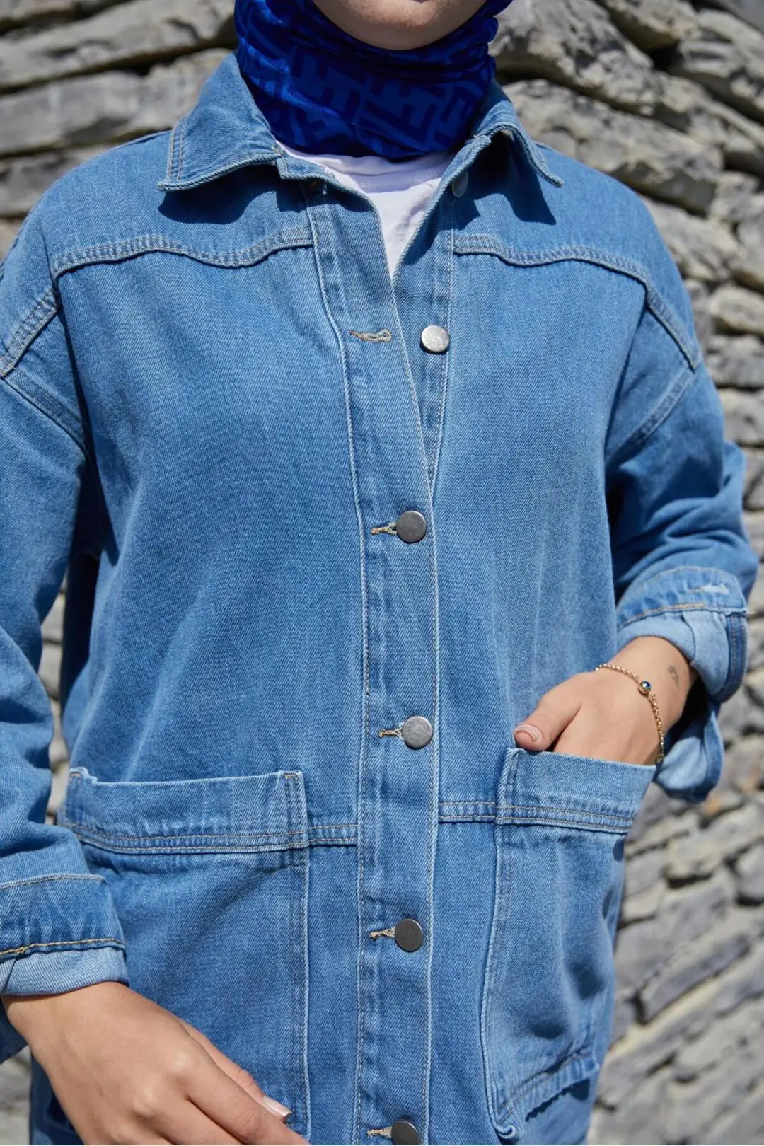 Kadın Oversize Kot Ceket — görsel 4