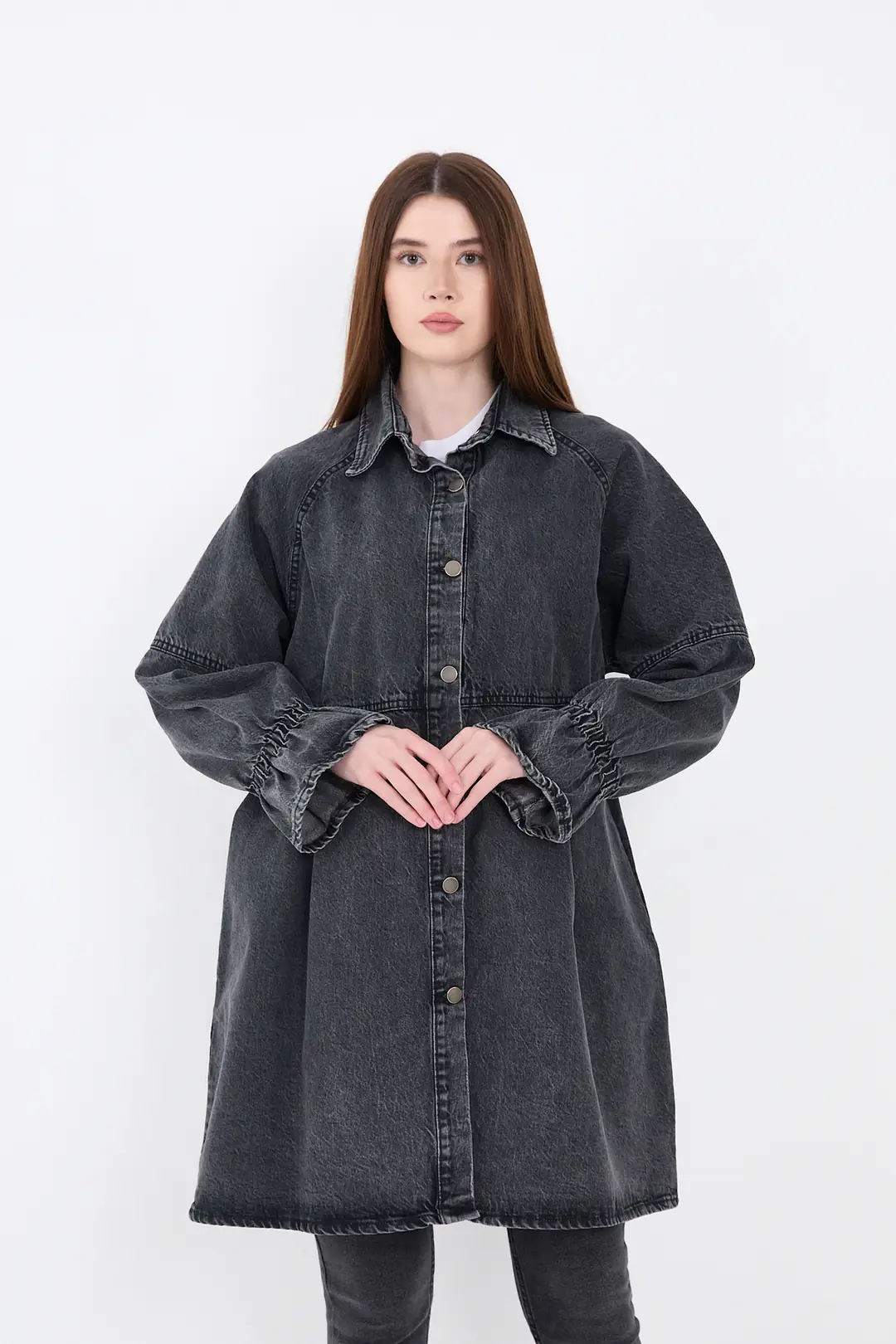 Kadın Oversize Kot Ceket — görsel 1