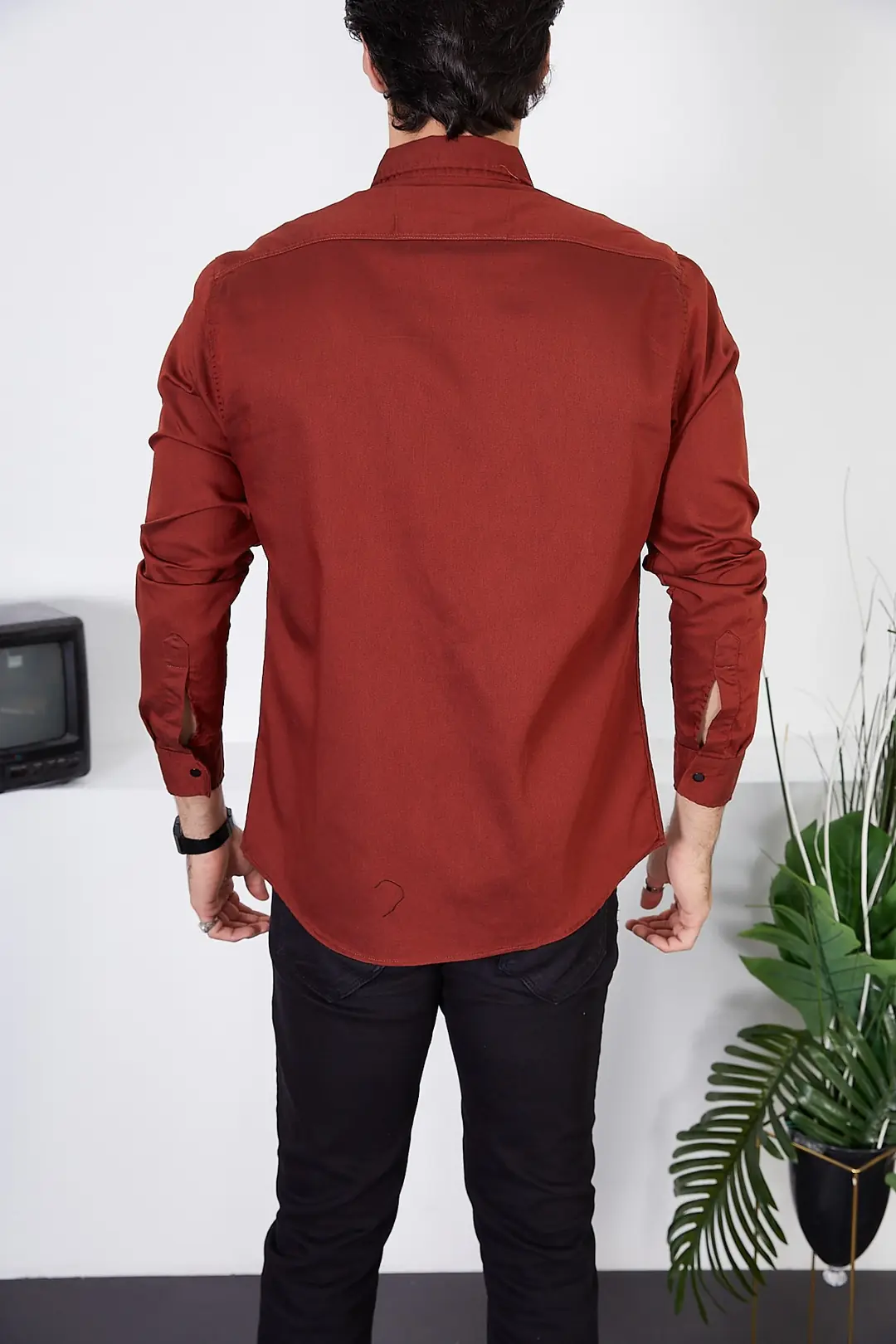 Erkek Slim Fit Kot Gömlek — görsel 3