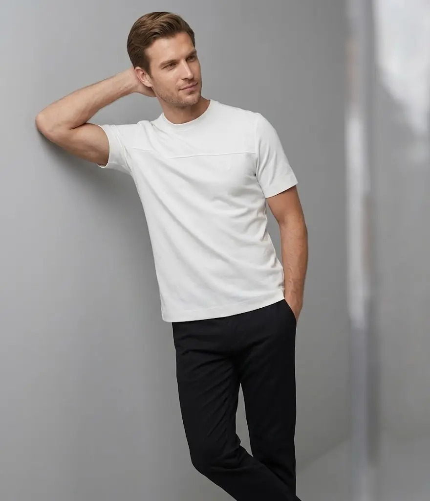 Erkek Bisiklet Yaka Double Face T-Shirt — görsel 3