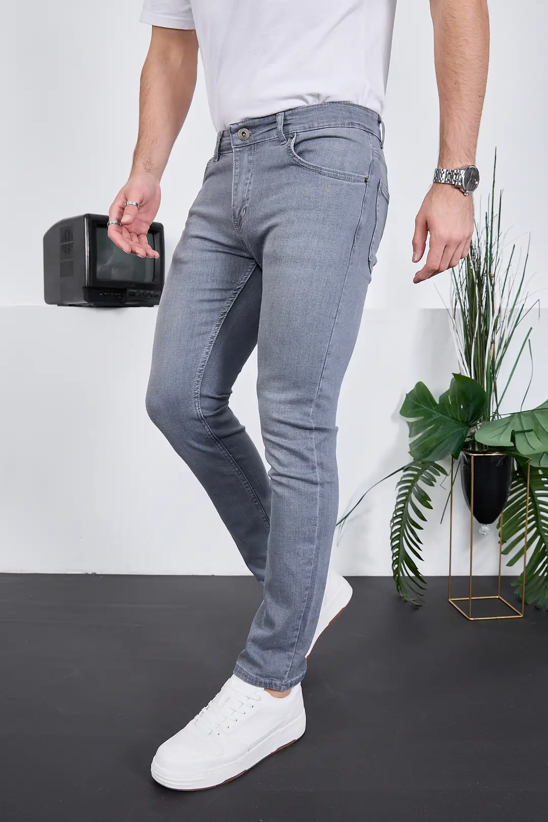 Erkek Likralı Denim Skinny Fit Süper Dar Jeans — görsel 4