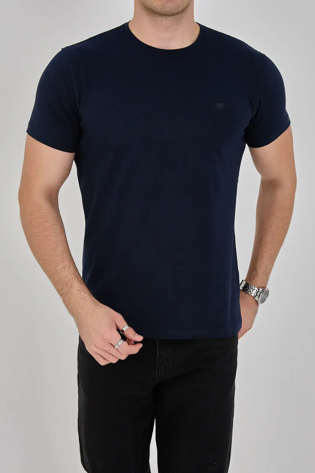 Erkek Basic T-Shirt - lacivert