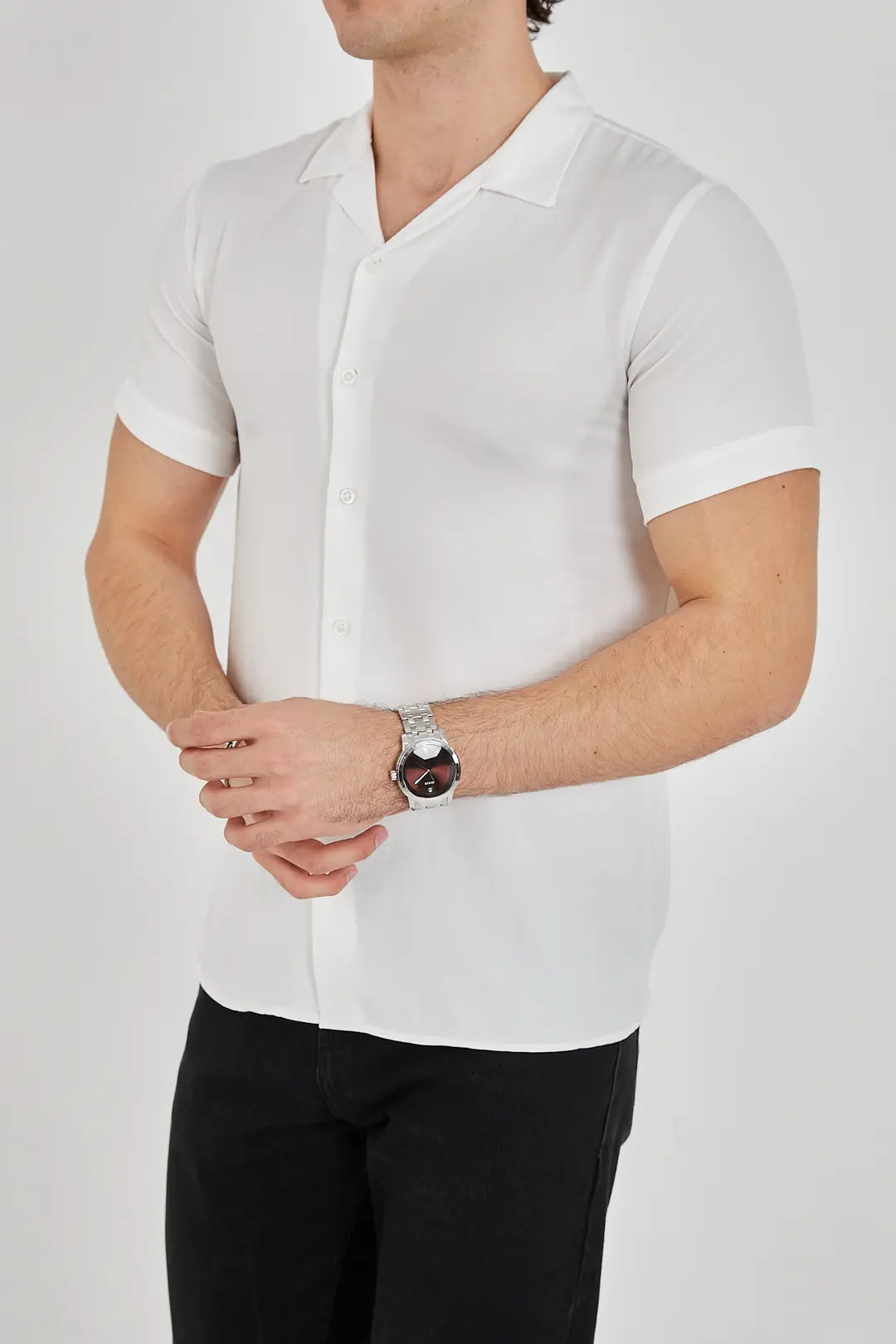 Erkek Slim Fit Polycotton Kısa Kol Gömlek — görsel 4