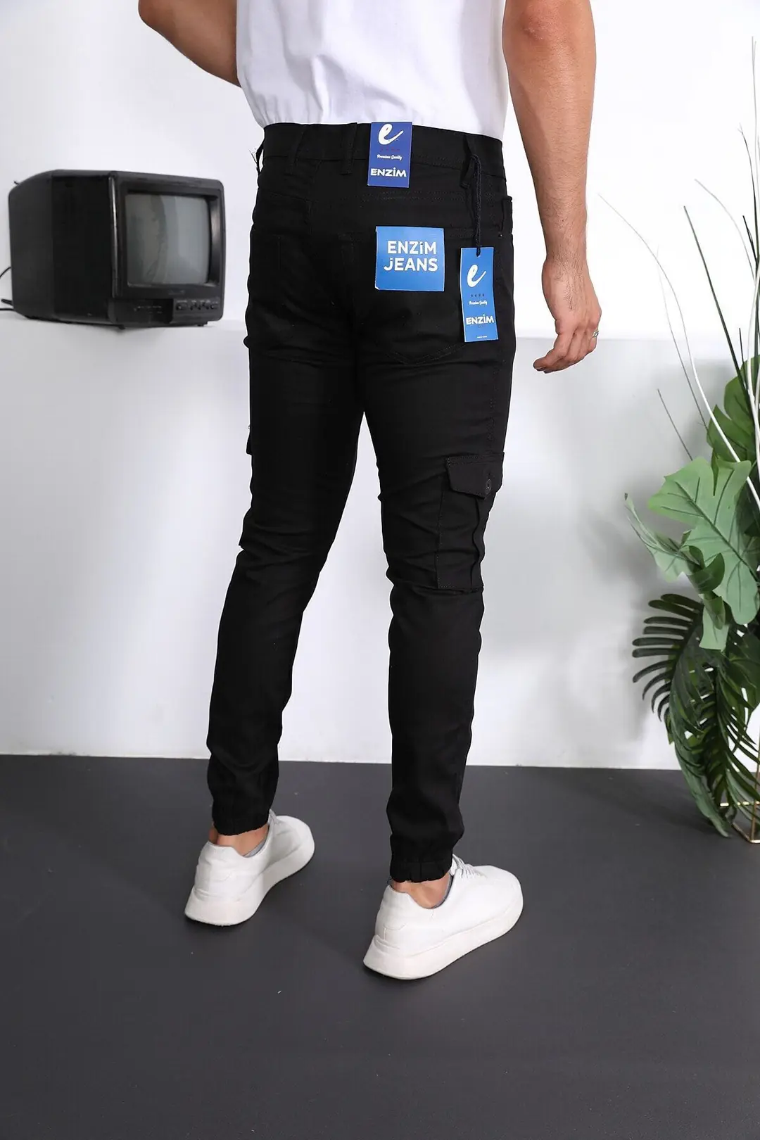 Erkek Slim Fit Paça Lastikli Kargo Pantolon — görsel 5
