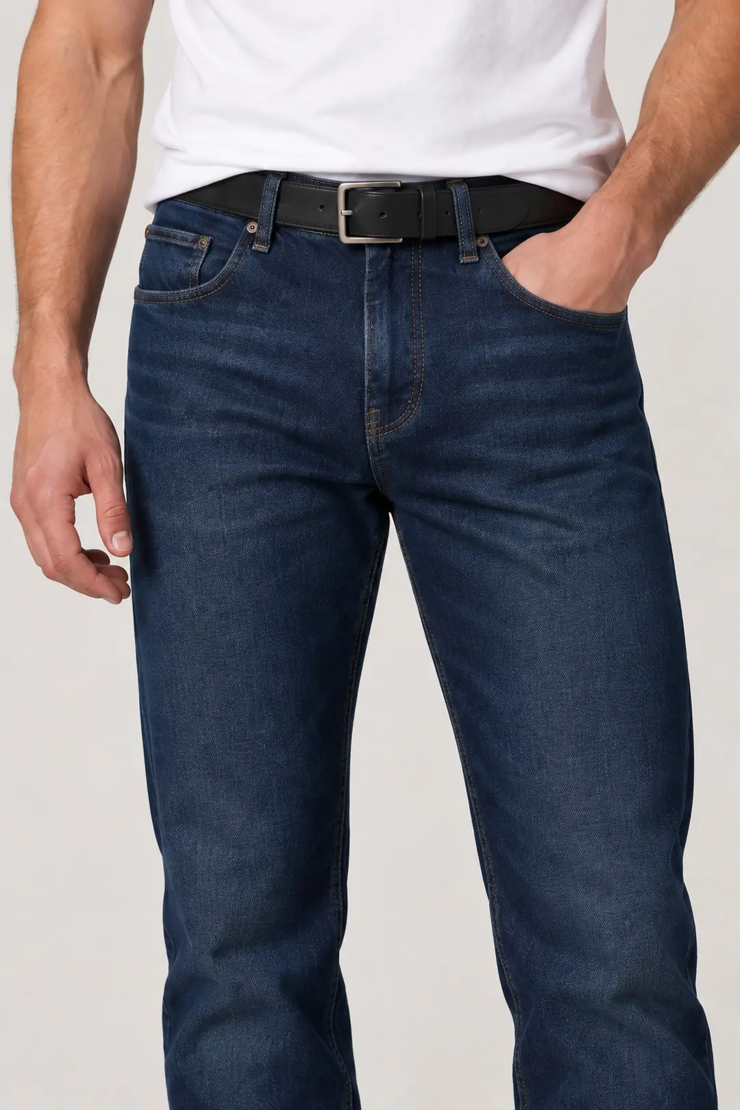 Erkek %100 Pamuk Straight Jeans — görsel 4