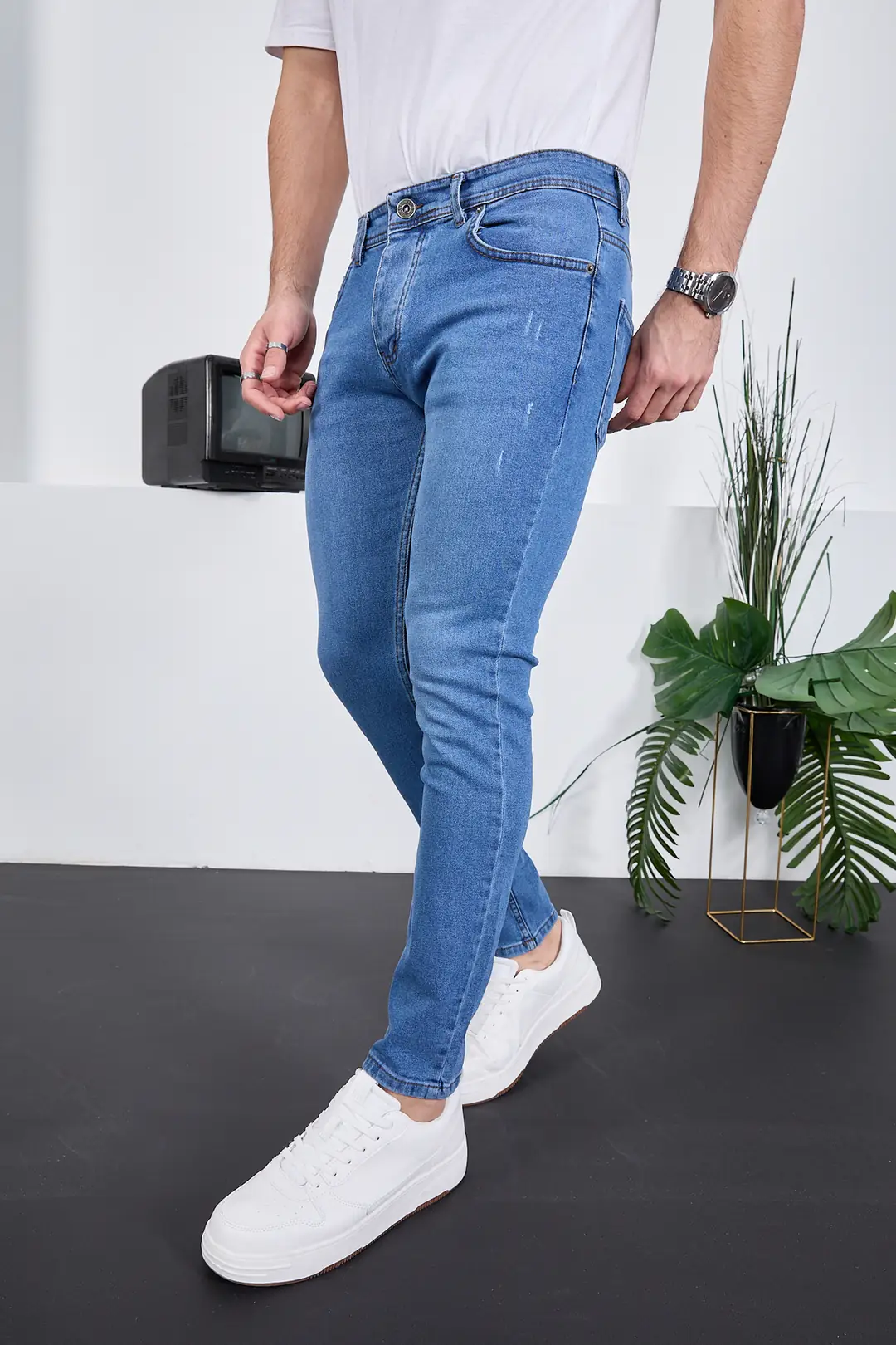 Erkek Likralı Denim Skinny Fit Süper Dar Jeans — görsel 4