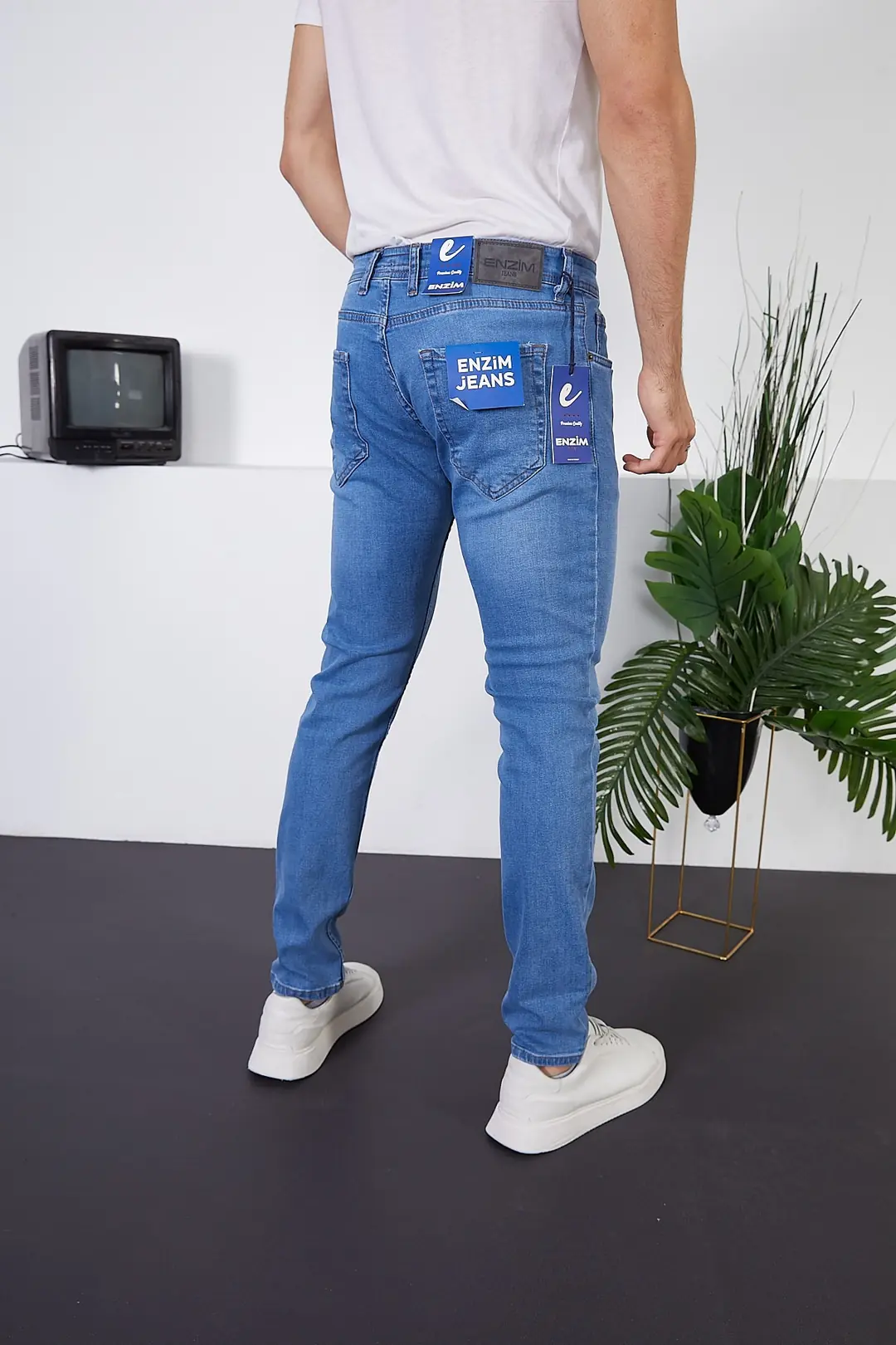 Erkek Likralı Slim Fit Kot/jeans Pantolon – Açık Mavi — görsel 5