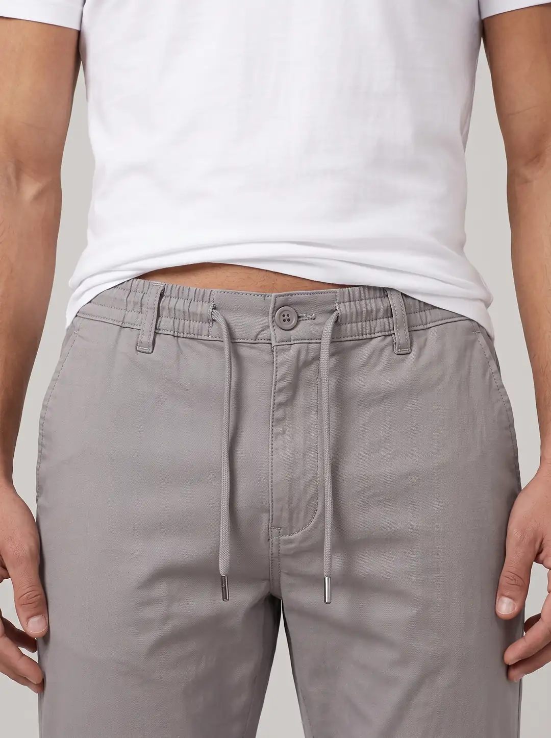 Erkek Beli Lastikli İpli Chino Jogger Pantolon — görsel 4