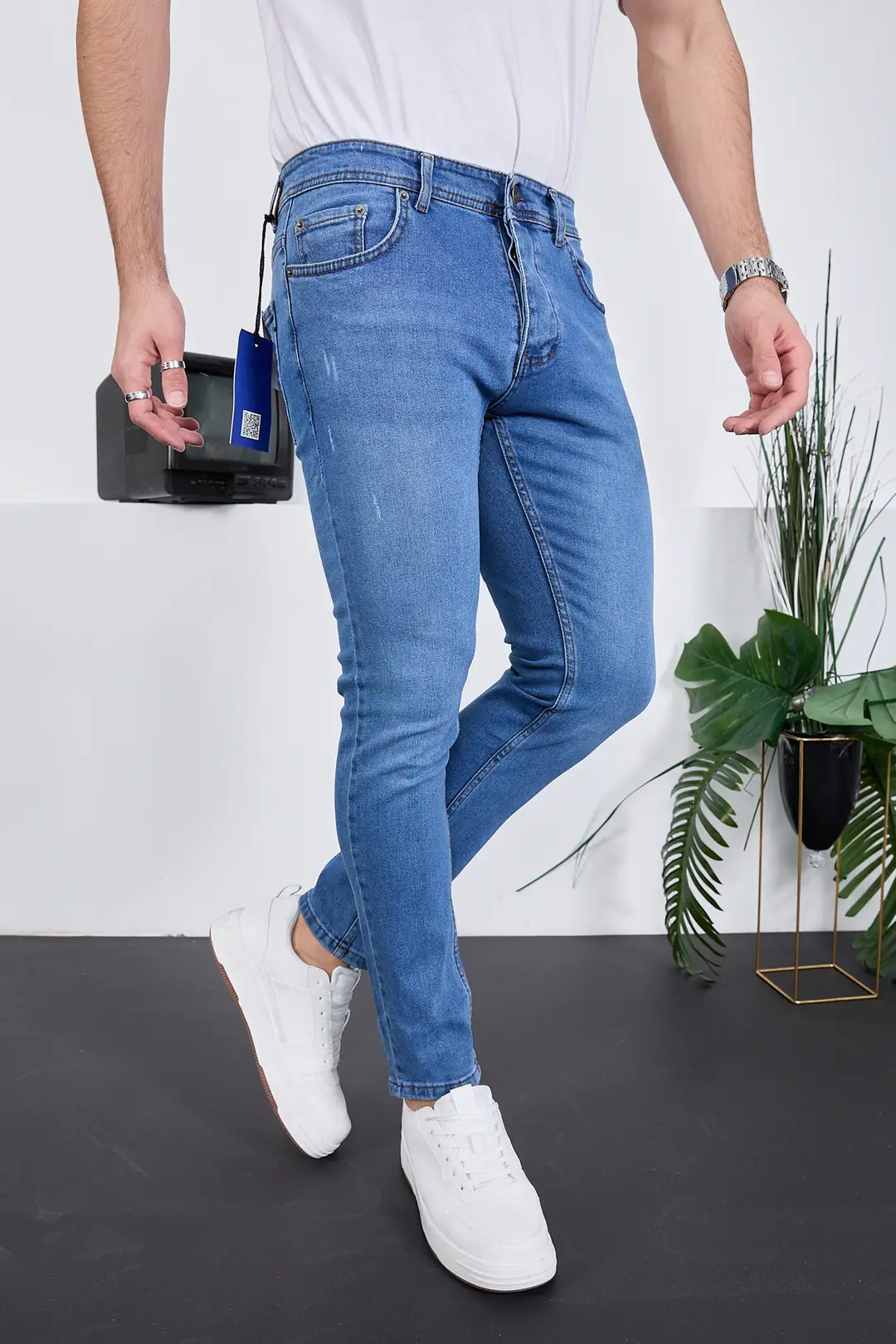 Erkek Likralı Denim Skinny Fit Süper Dar Jeans — görsel 3