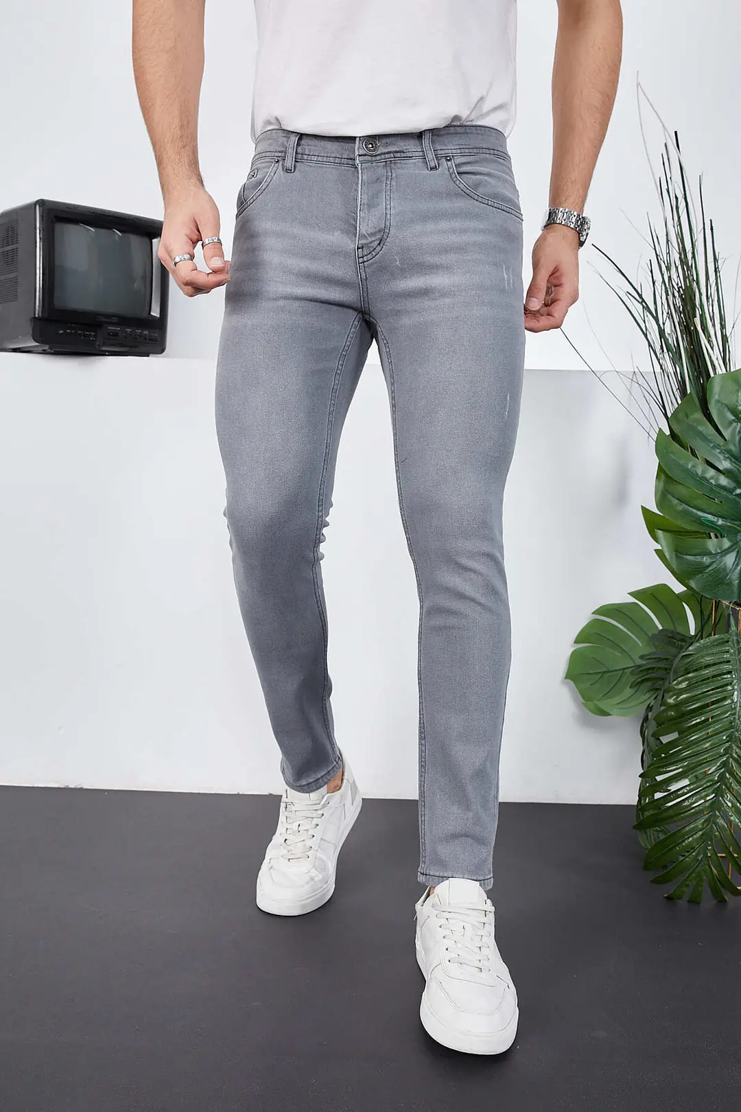 Erkek Likralı Denim Skinny Fit Süper Dar Jeans — görsel 2