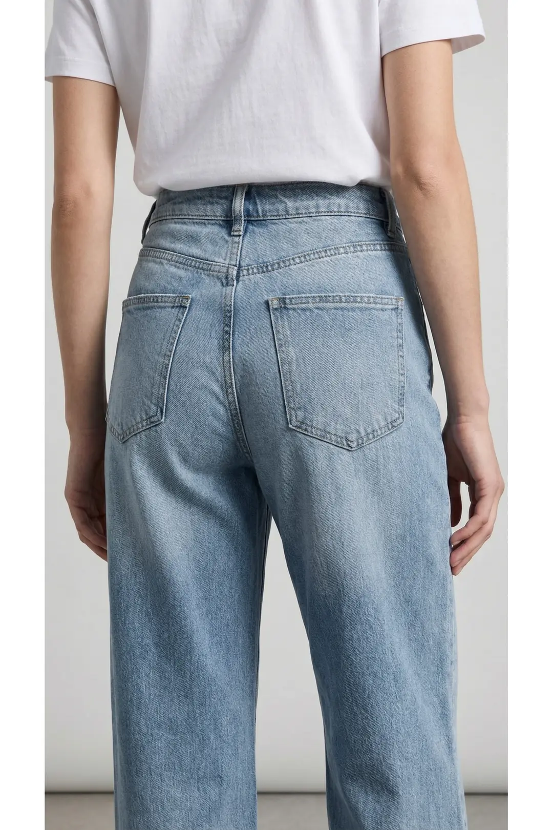 Kadın Süper Yüksek Bel Paça Yığmalı Boyfriend Jean Pantolon — görsel 6