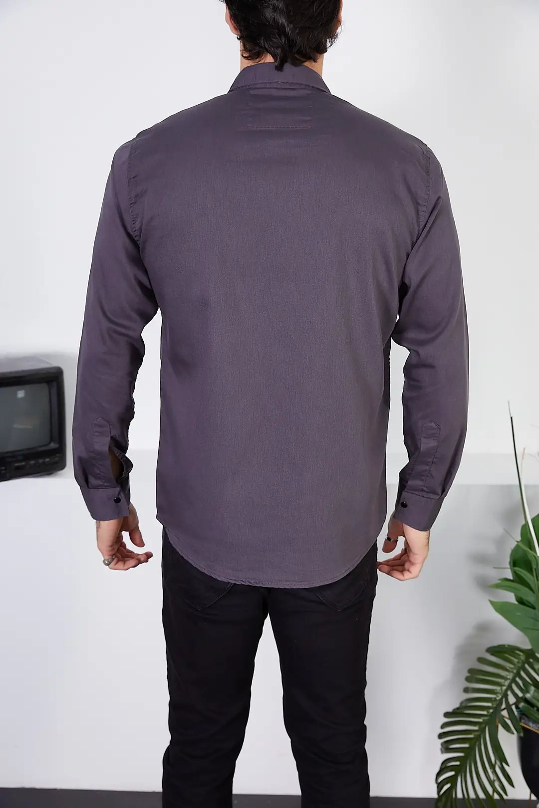 Erkek Slim Fit Kot Gömlek — görsel 3