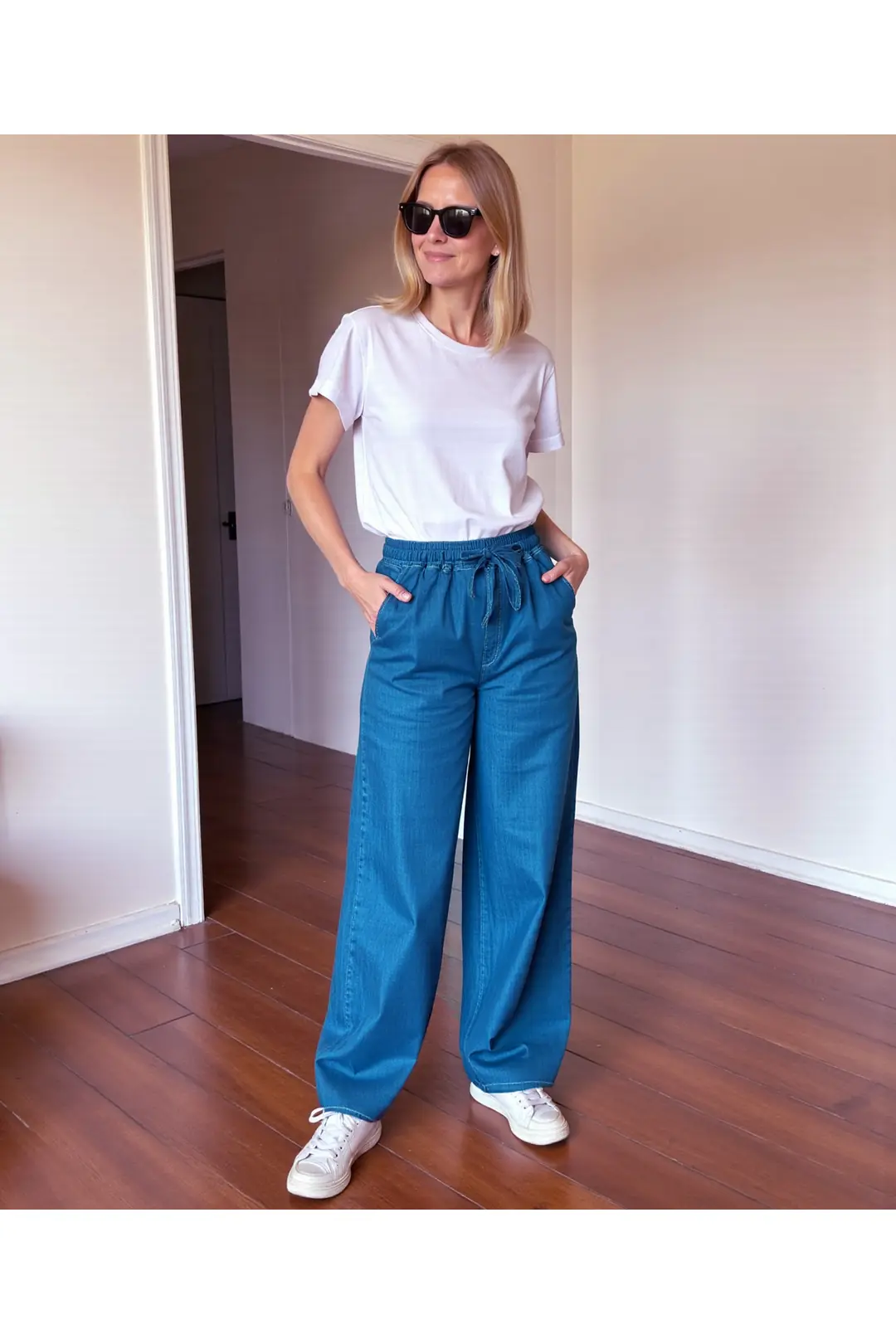 Kadın Bel Paça Lastikli Comfort Jeans — görsel 3