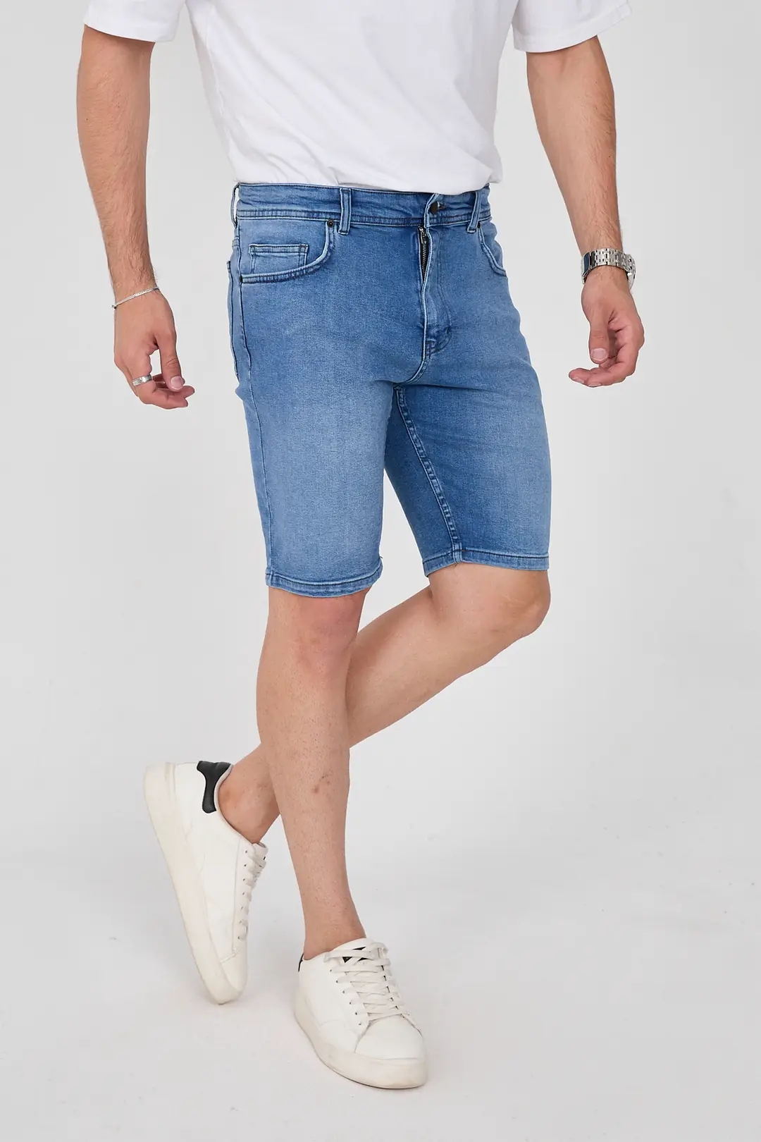 Erkek Slim Fit Kot Şort — görsel 2