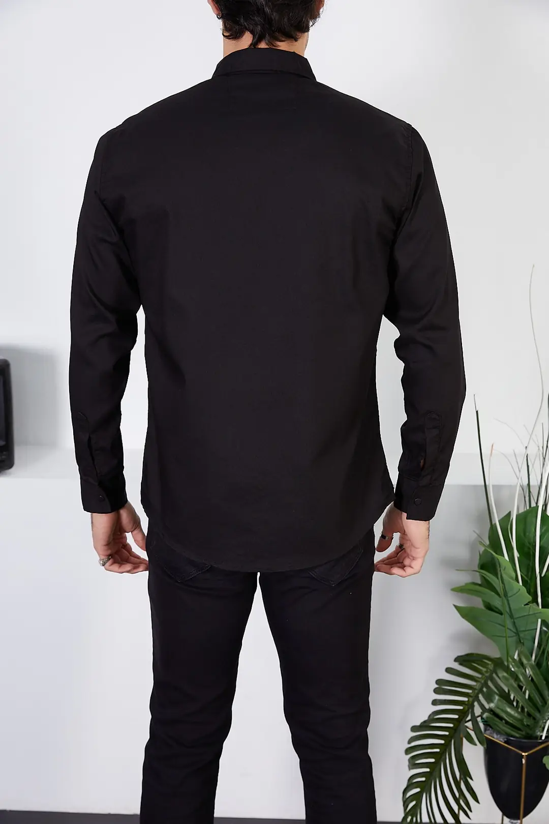 Erkek Slim Fit Kot Gömlek — görsel 4