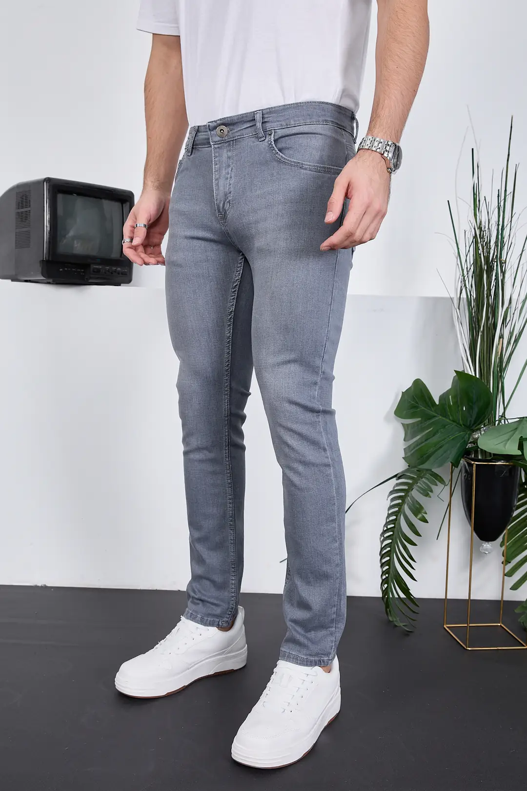 Erkek Likralı Denim Skinny Fit Süper Dar Jeans — görsel 2