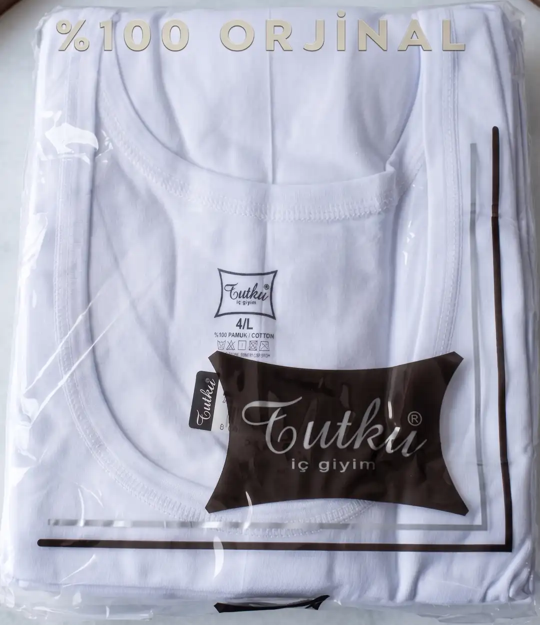 Tutku Erkek %100 Pamuk Penye Atlet 6'lı Paket - Beyaz — görsel 3