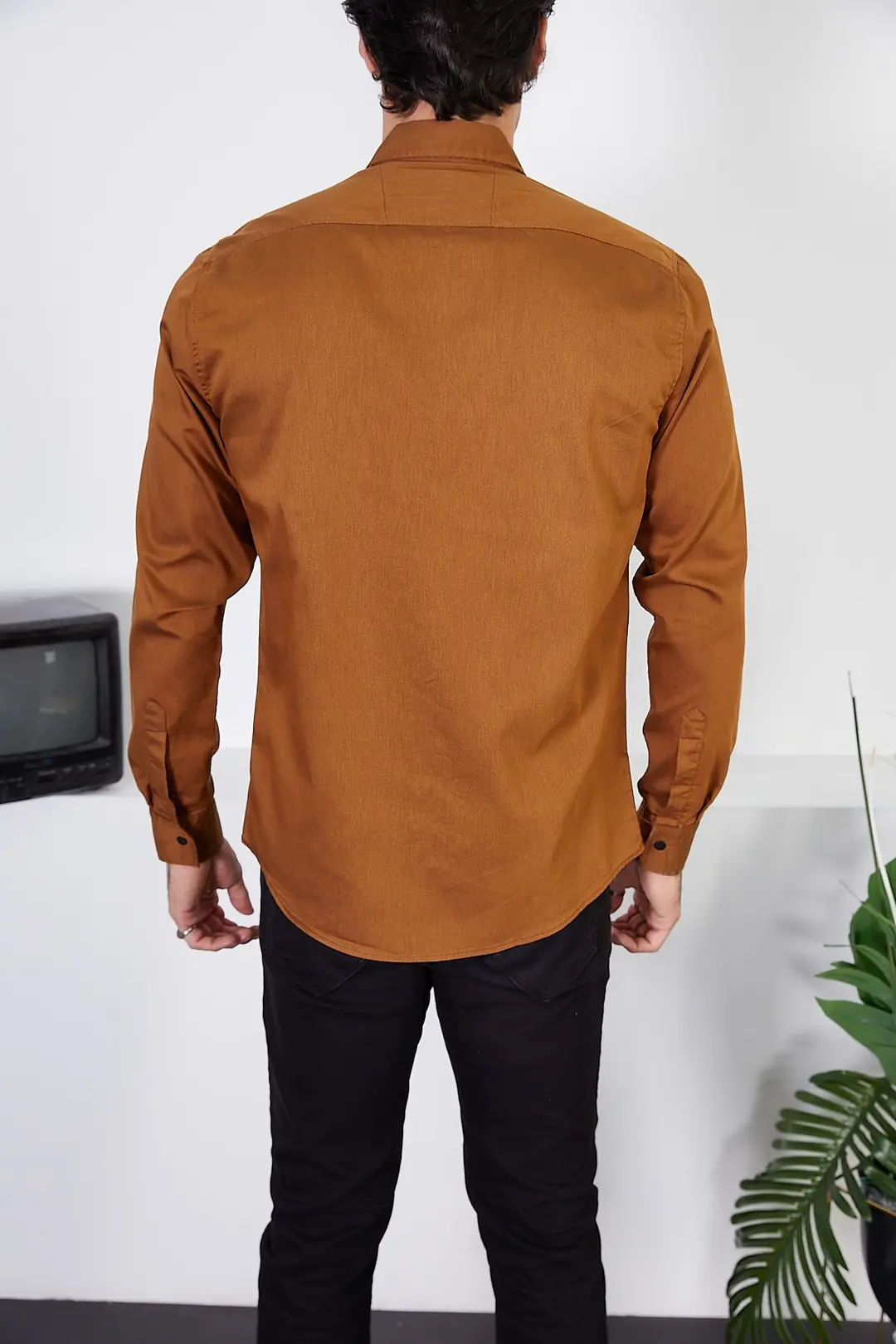 Erkek Slim Fit Kot Gömlek — görsel 4