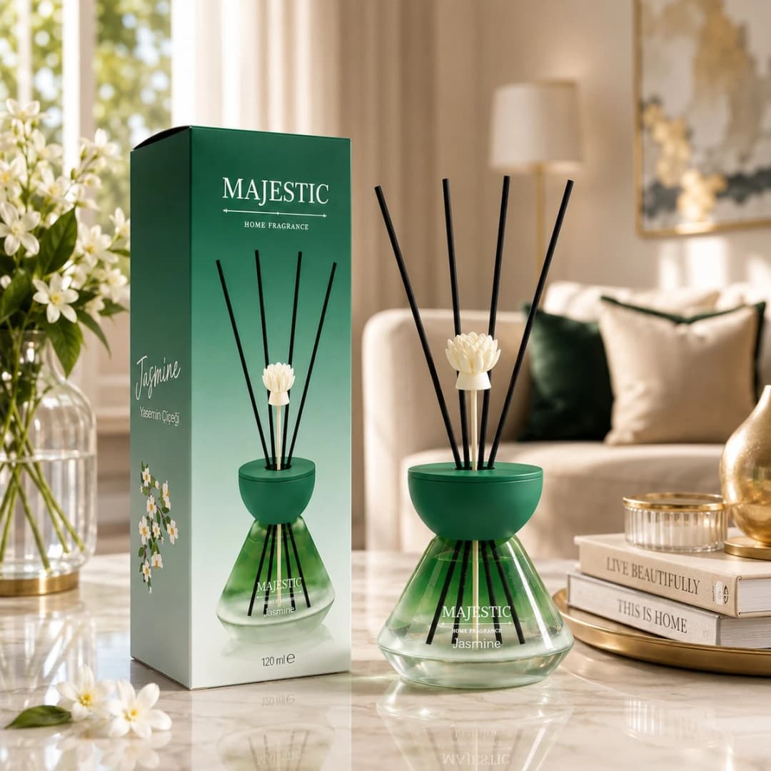 Majestic Yasemin Çiçeği Bambu Çubuklu Oda Parfümü 120 ml — görsel 2
