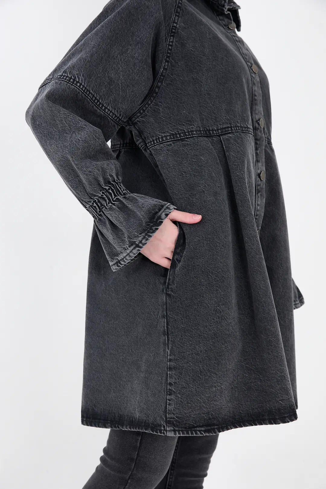 Kadın Oversize Kot Ceket — görsel 6