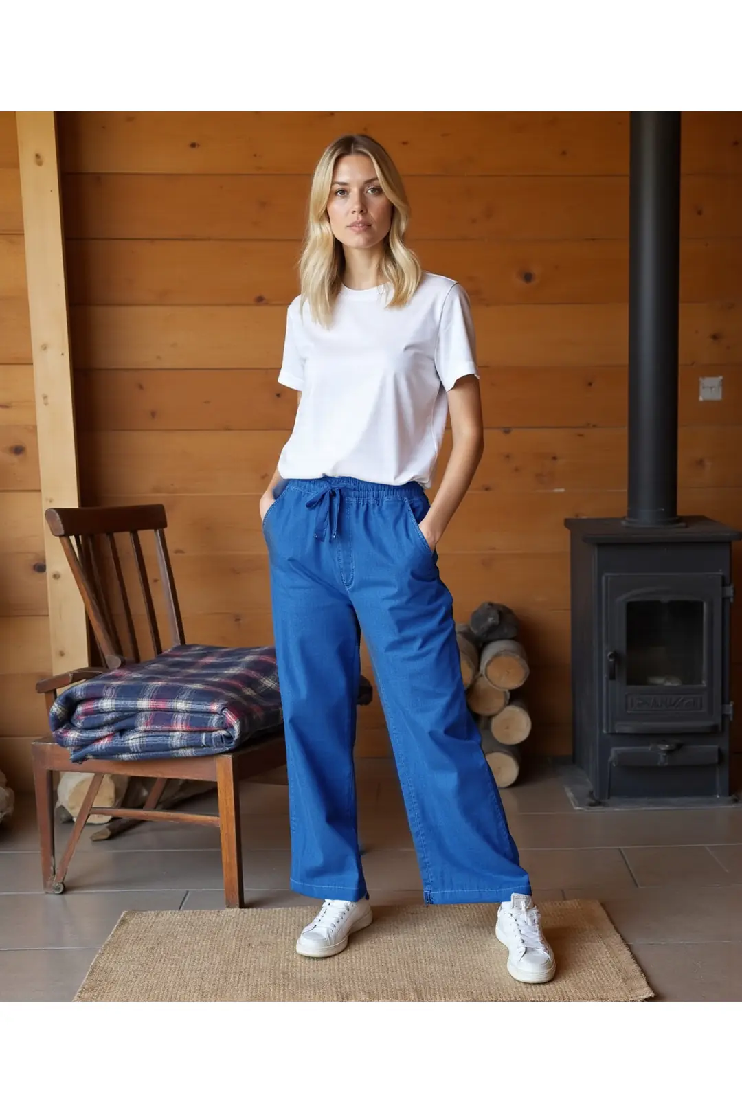 Kadın Bel Paça Lastikli Comfort Jeans — görsel 1
