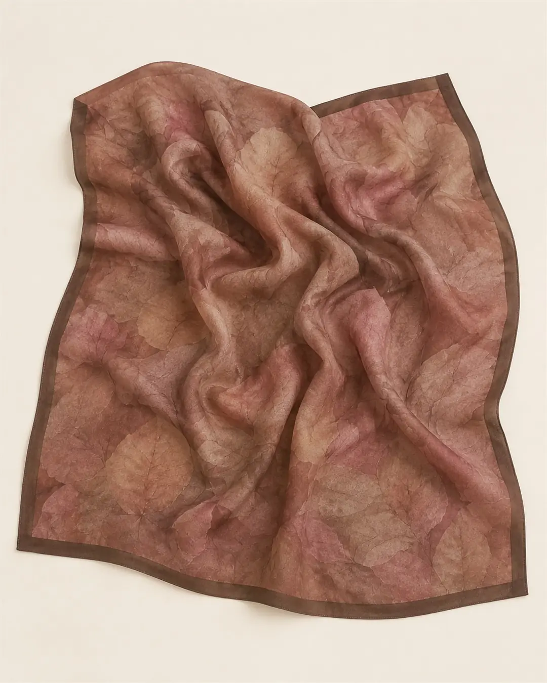 Bambu Eşarp - Pastel Yaprak Desenli - J — görsel 2