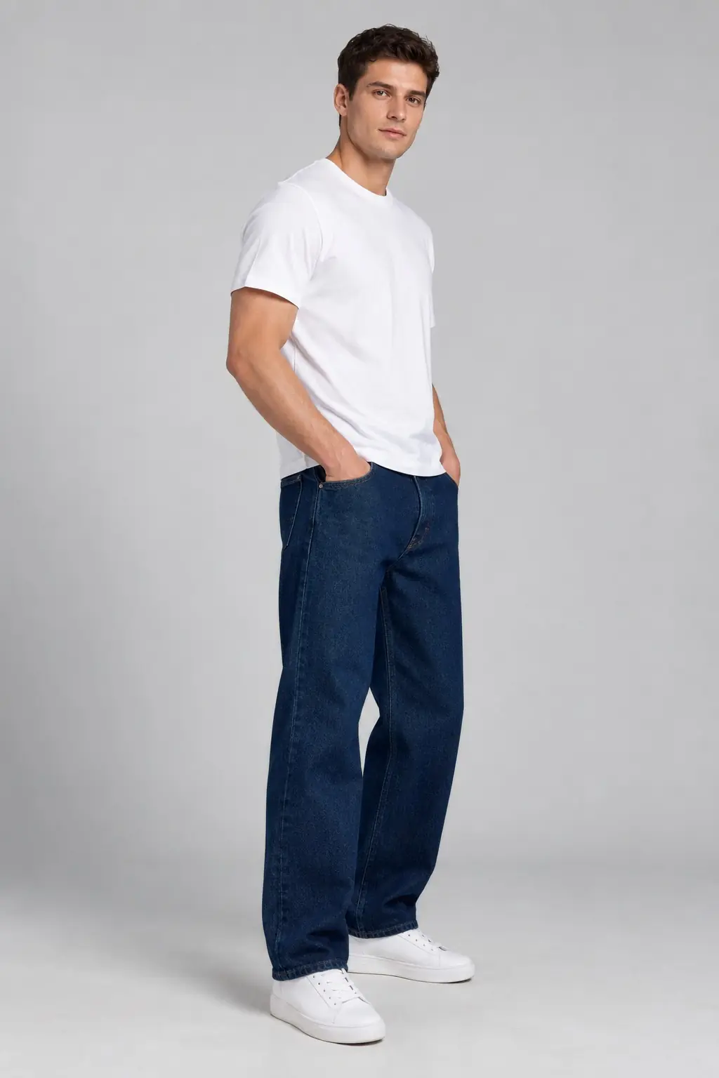 Erkek 100% Pamuk Baggy Kot Pantolon — görsel 4