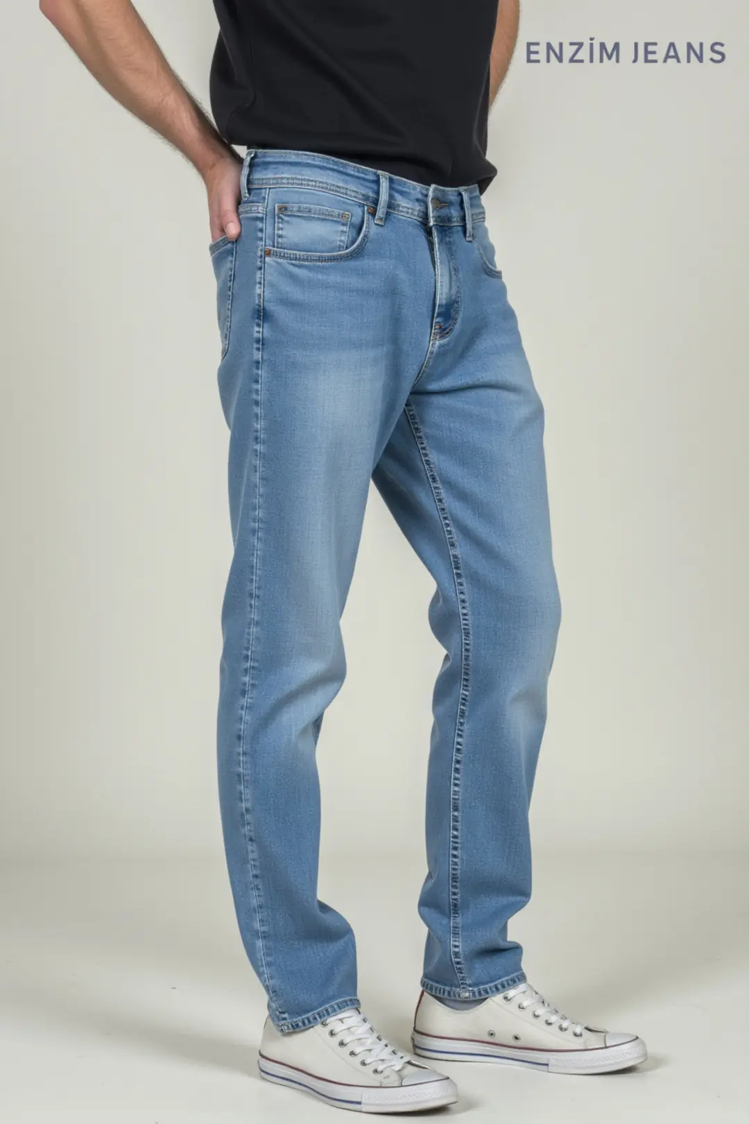 Erkek Likralı Denim Regular Fit Jeans — görsel 1