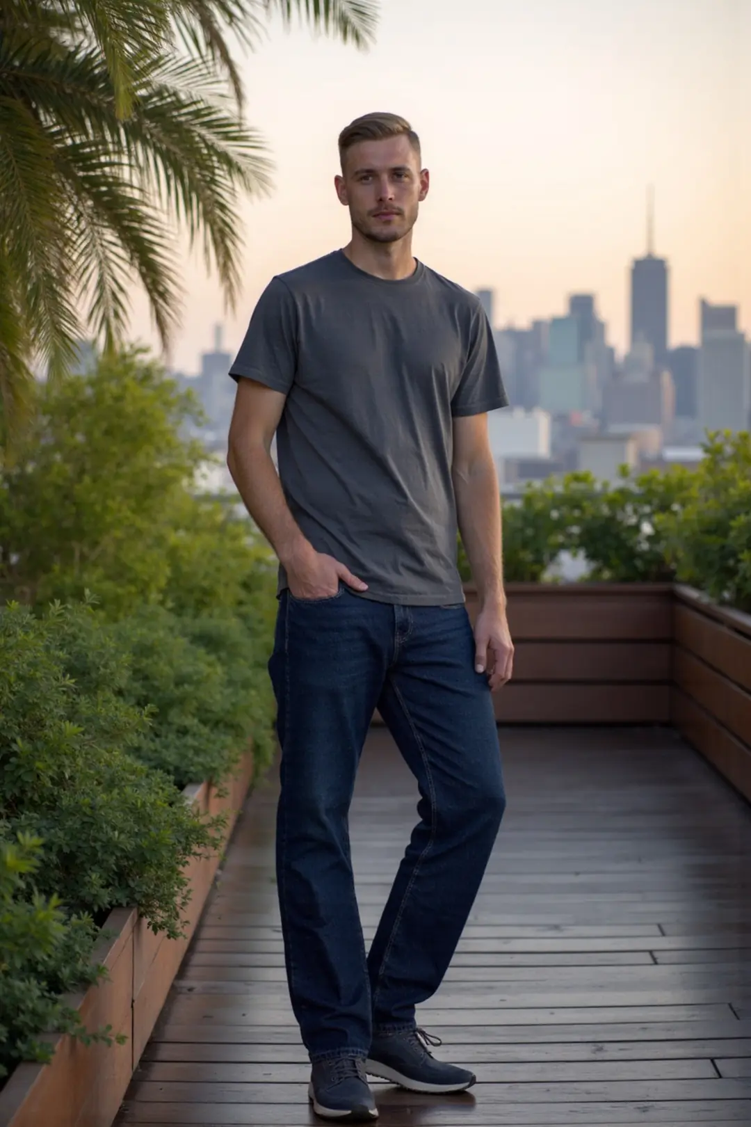 Erkek %100 Pamuk Straight Jeans — görsel 3