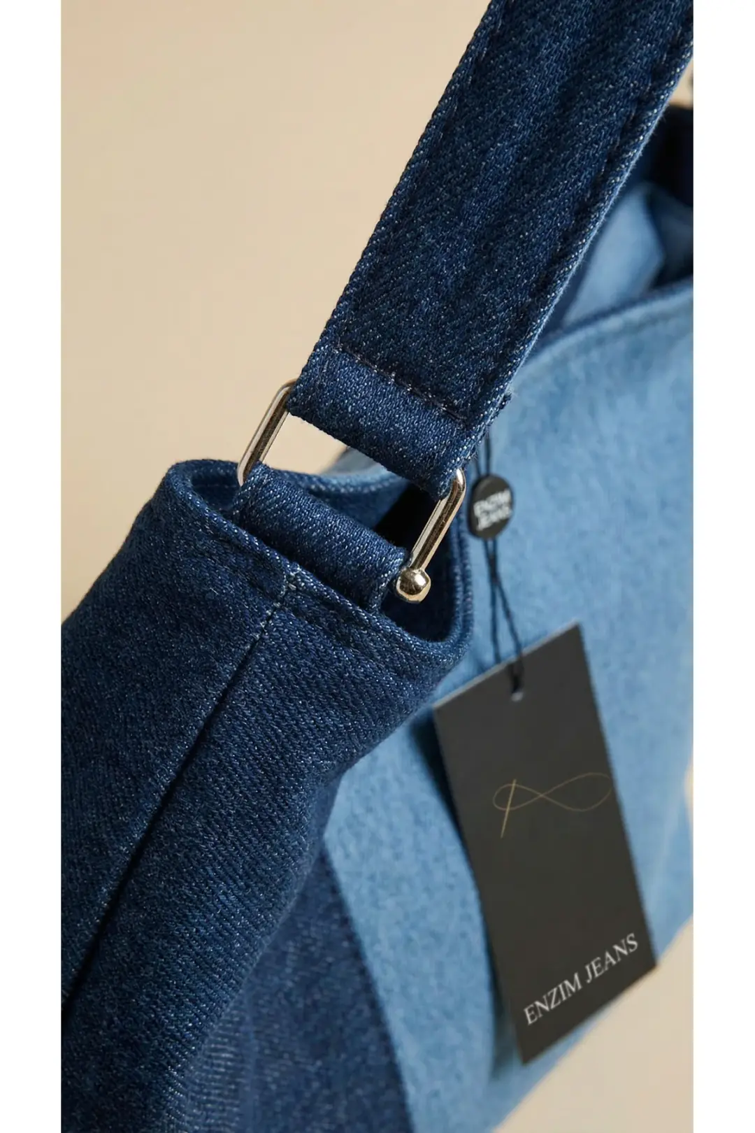 Kadın Kot Omuz Çantası Denim Kumaş Askılı Çanta — görsel 3