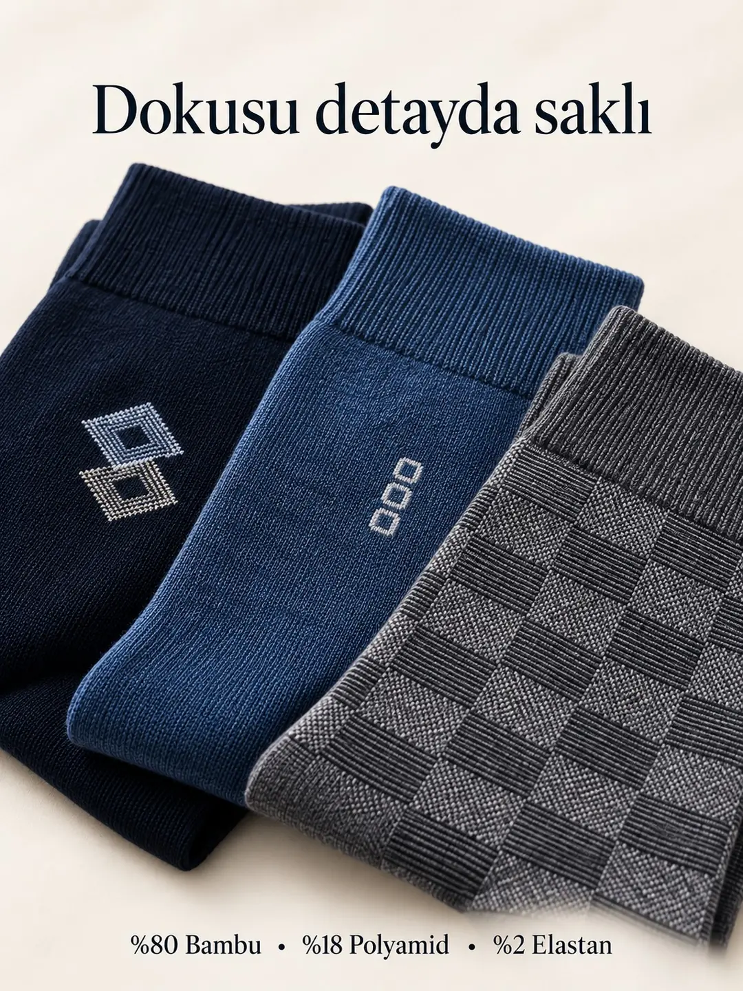 Erkek Premium Bambu Dikişsiz Soket Çorap 6'lı Karışık Desen — görsel 5