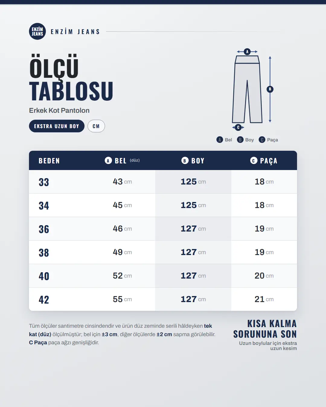 TallFit 215 | Uzun Boy Erkek Kot Pantolon — 215 cm'e Kadar Ekstra Uzun — görsel 8