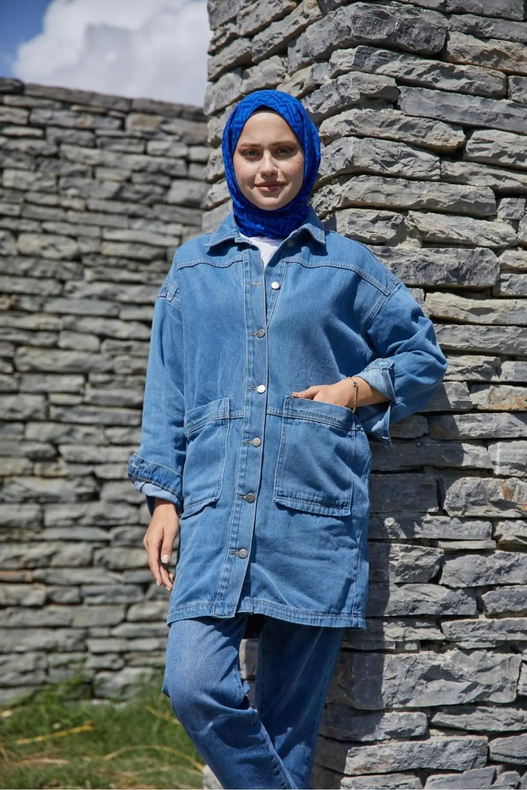Kadın Oversize Kot Ceket — görsel 1