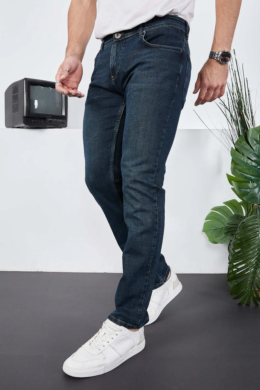 Erkek Likralı Denim Regular Fit Jeans — görsel 4