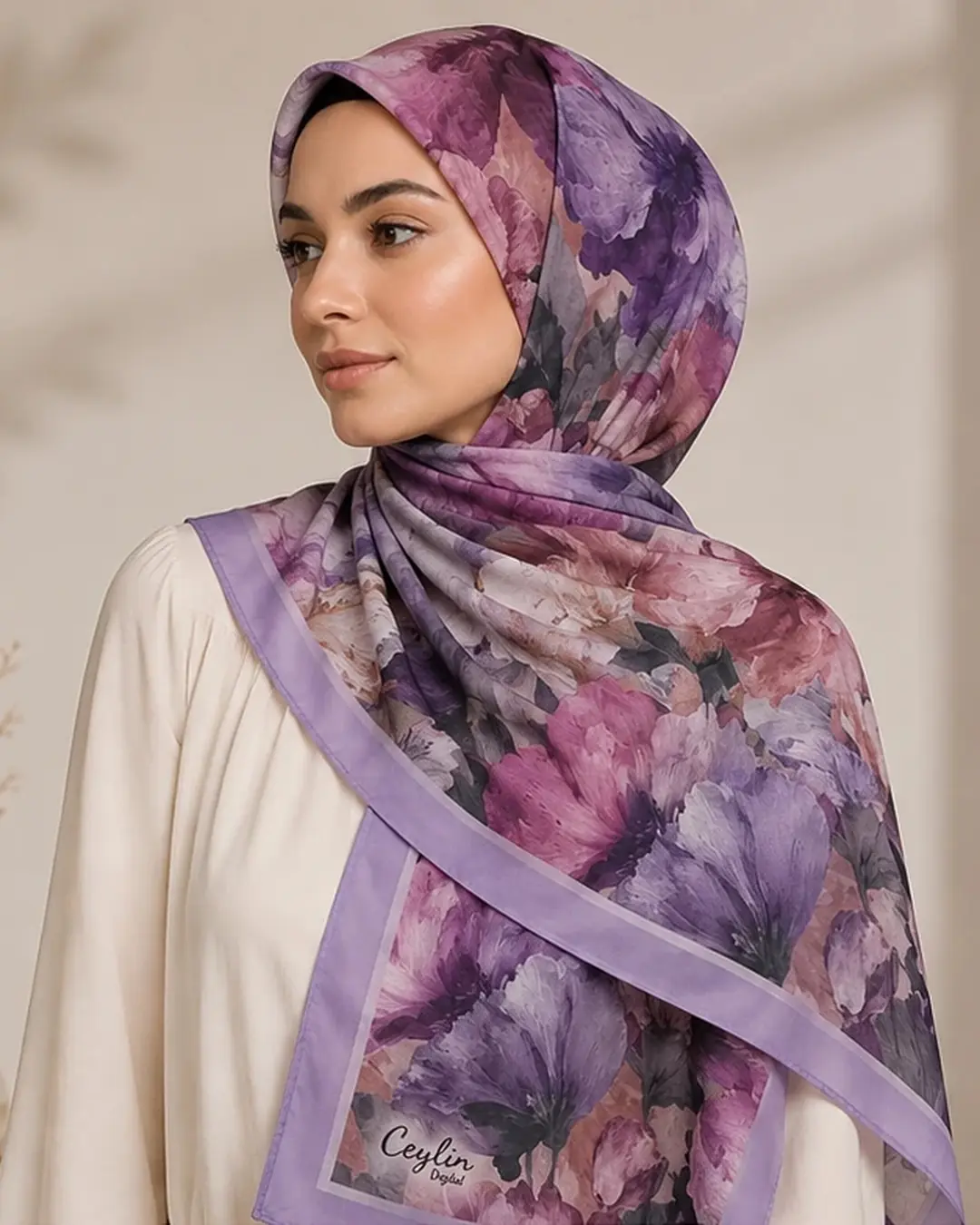 Comfort Şal - Suluboya Çiçek Desenli - 19 — görsel 1