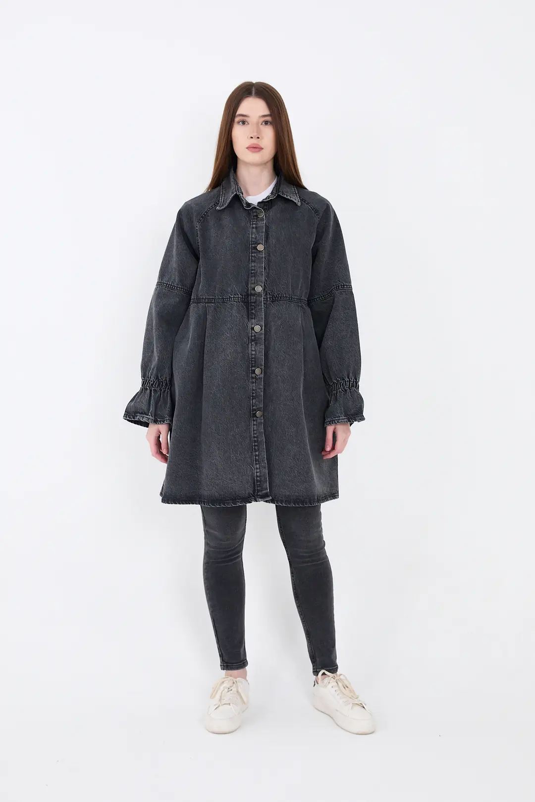 Kadın Oversize Kot Ceket — görsel 2