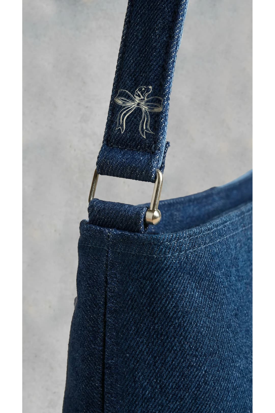Kadın Kot Omuz Çantası Denim Kumaş Askılı Çanta - askı köpek baskılı mavi