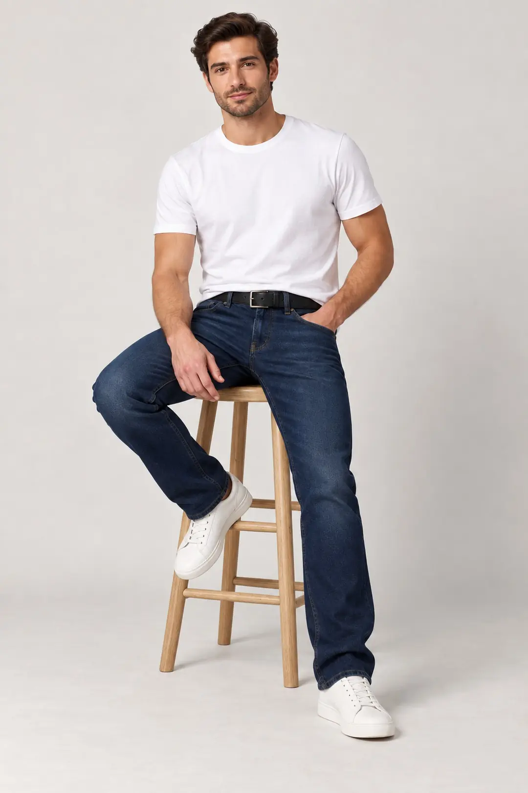 Erkek %100 Pamuk Straight Jeans — görsel 6