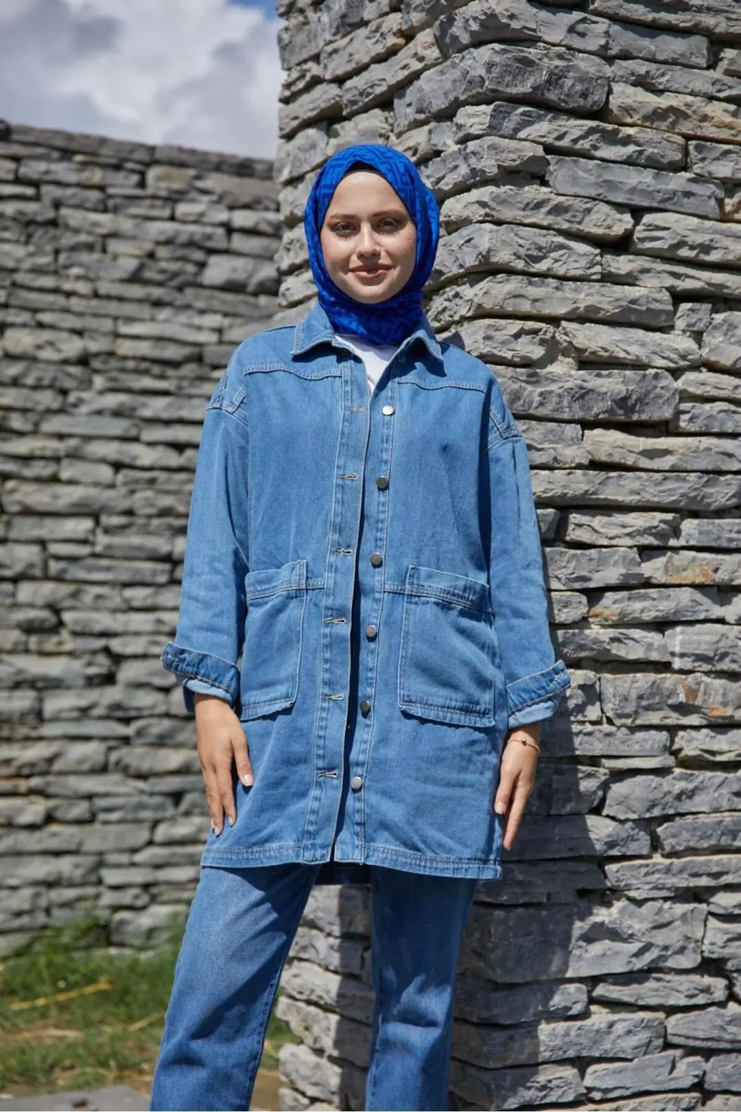 Kadın Oversize Kot Ceket — görsel 2