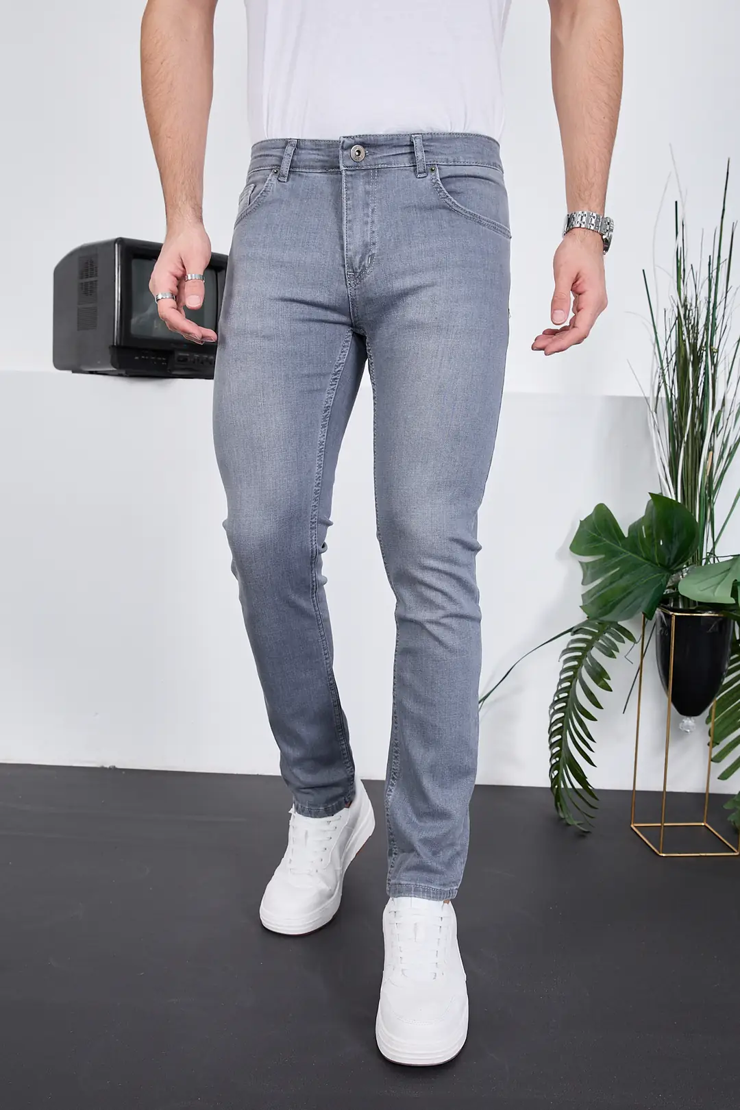 Erkek Likralı Denim Skinny Fit Süper Dar Jeans — görsel 1