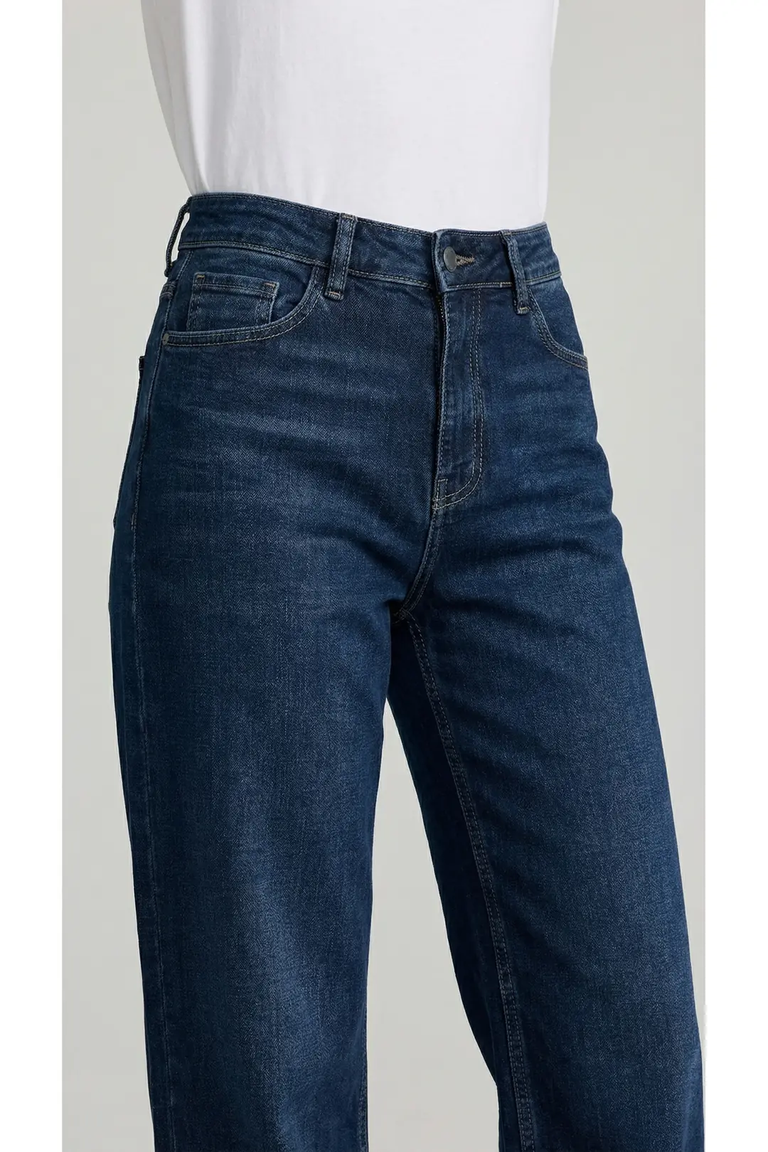 Kadın Süper Yüksek Bel Straight Jean Kot Pantolon — görsel 6