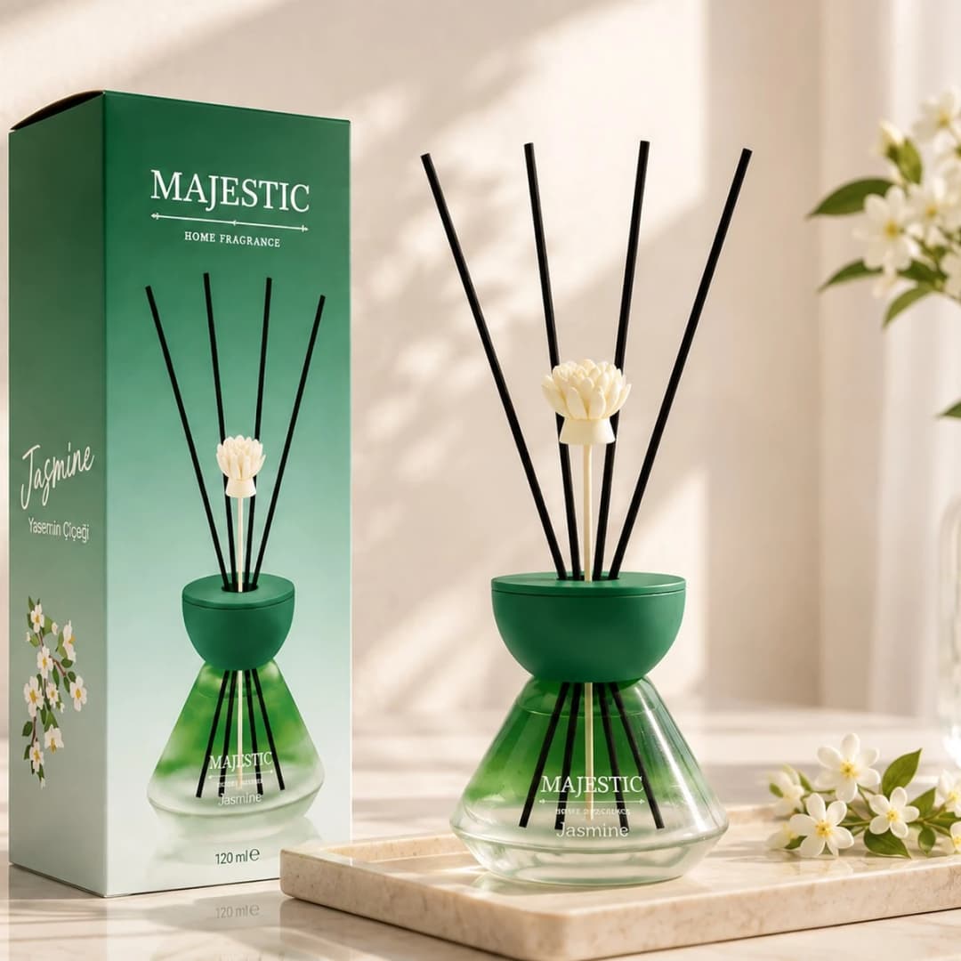 Majestic Yasemin Çiçeği Bambu Çubuklu Oda Parfümü 120 ml — görsel 3