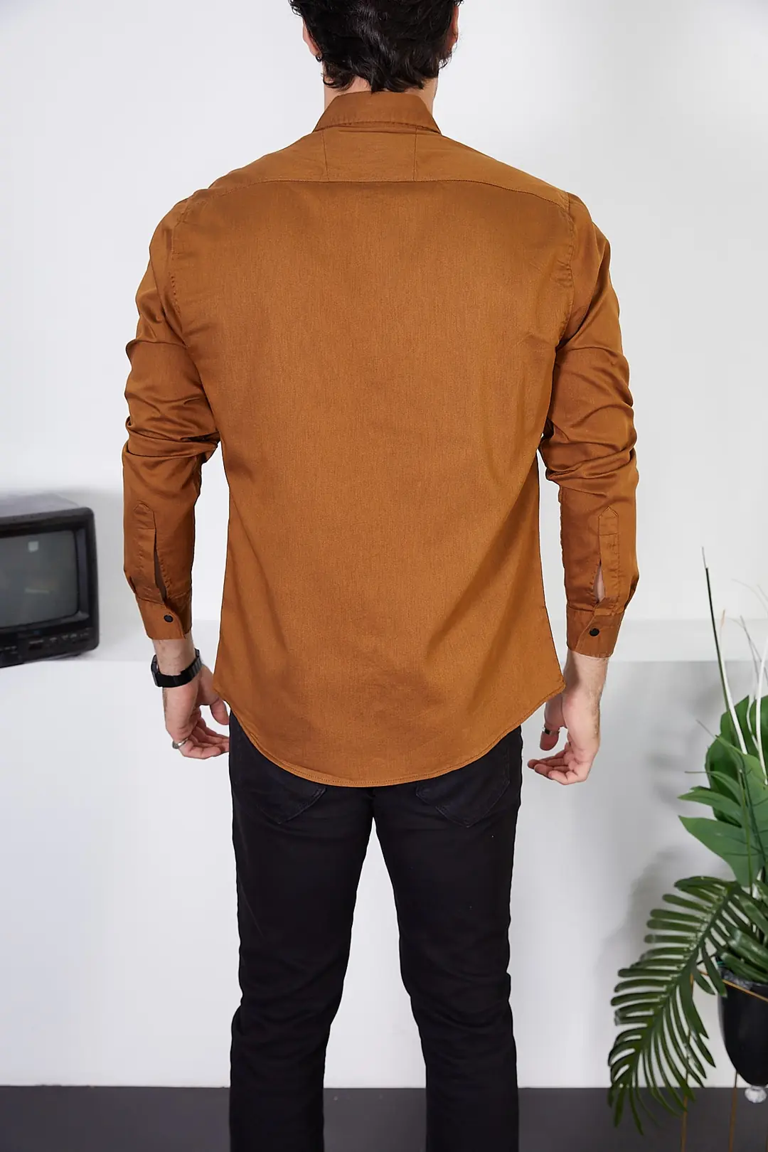 Erkek Slim Fit Kot Gömlek — görsel 3