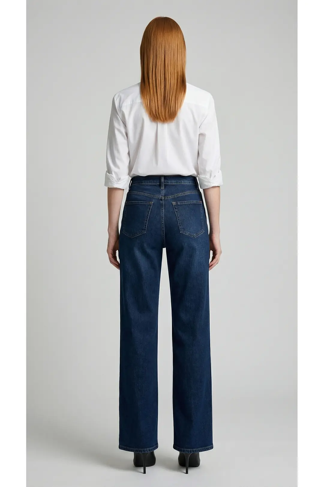 Kadın Süper Yüksek Bel Straight Jean Kot Pantolon — görsel 3