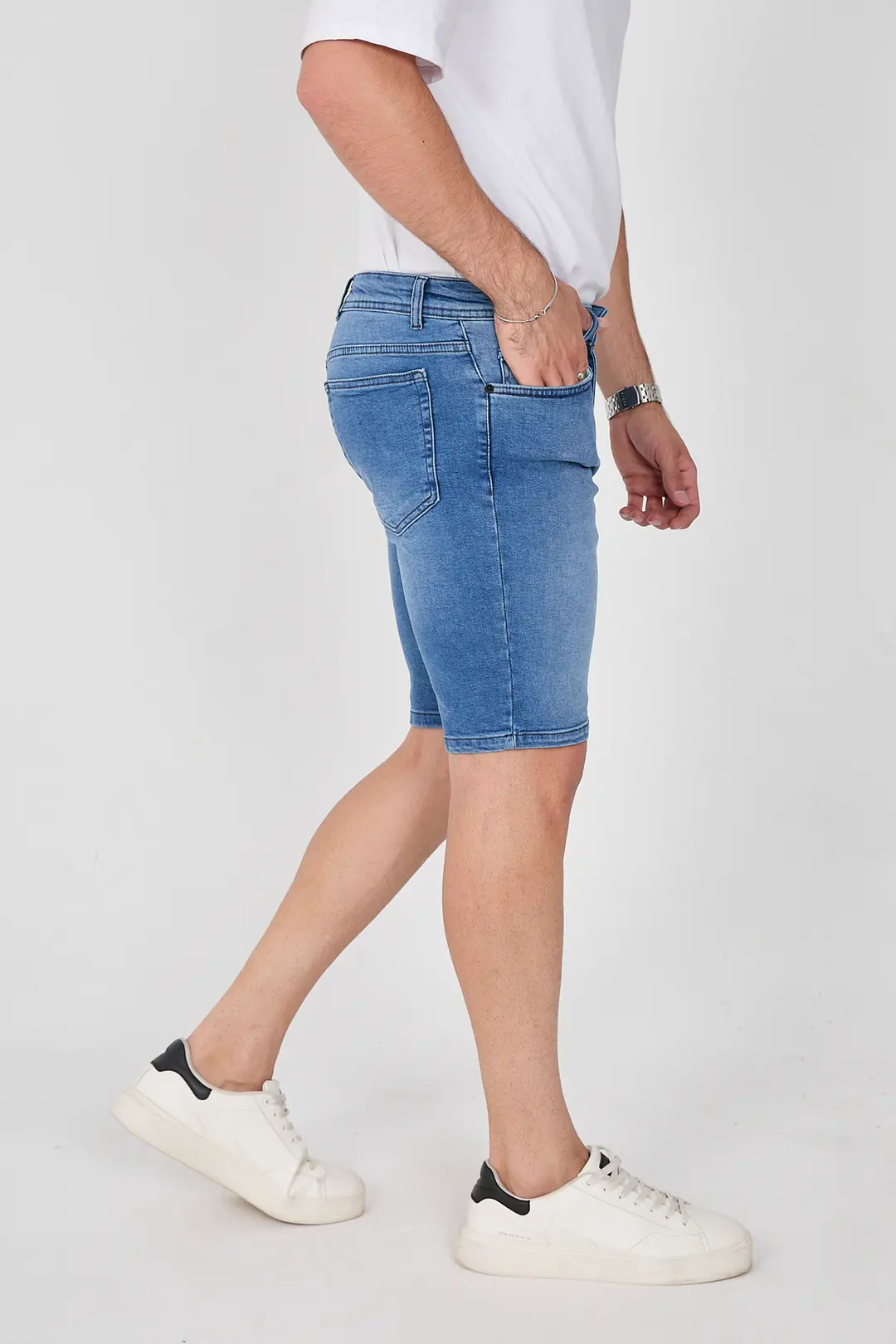 Erkek Slim Fit Kot Şort — görsel 3
