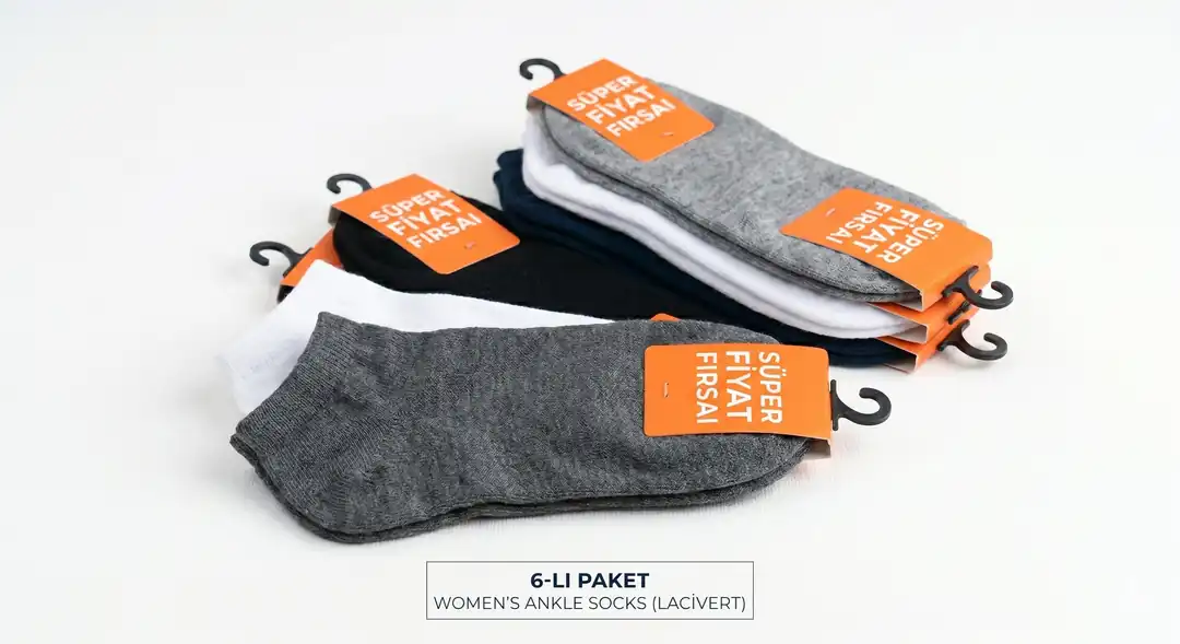 Kadın Pamuklu Bilek (Patik) Çorap 6'lı Set (36-40) — görsel 2