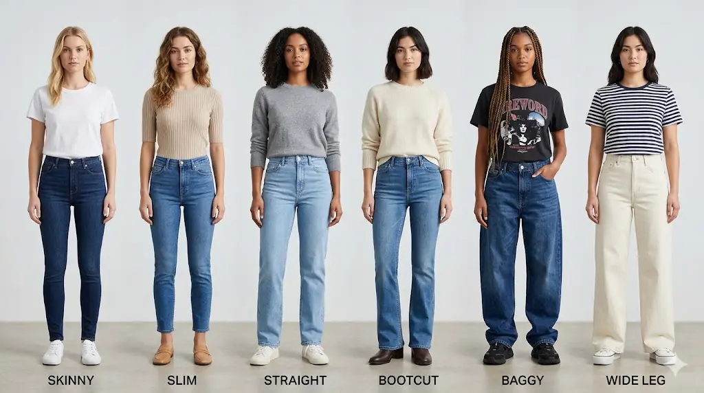 Jean Kalıpları Rehberi: Baggy, Mom, Straight, Skinny, Wide Leg ve Bootcut Farkları

