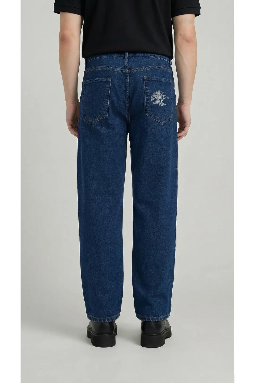 Erkek Baggy Kot Pantolon İsme Özel Hediye Kişiselleştirilebilir Jean — görsel 3