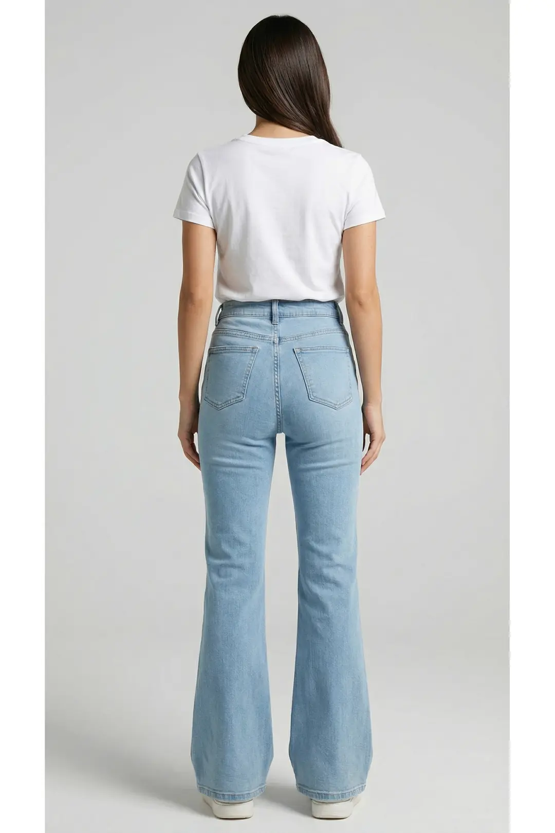 Kadın Süper Yüksek Bel Bootcut / İspanyol Paça Jean Pantolon — görsel 3