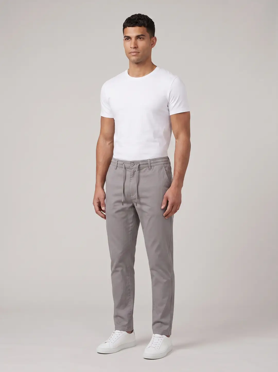 Erkek Beli Lastikli İpli Chino Jogger Pantolon — görsel 3